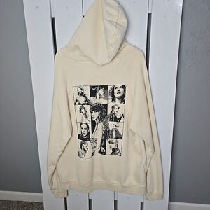 Taylor‎ Swift The Eras Tour Beige Hoodie Graphic Print Adult Large Oversized